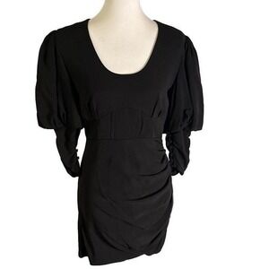 black boucle feather mini dress SELF-PORTRAIT Feather-trimmed boucl minidress  Petite Chrie